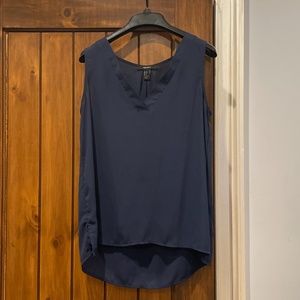 Navy blue sleeveless blouse